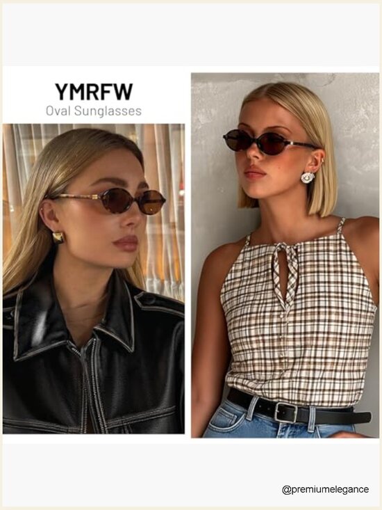 Retro Oval Sunglasses 90s Y2k Trendy Shades UV Protection Sun Glasses main image 5